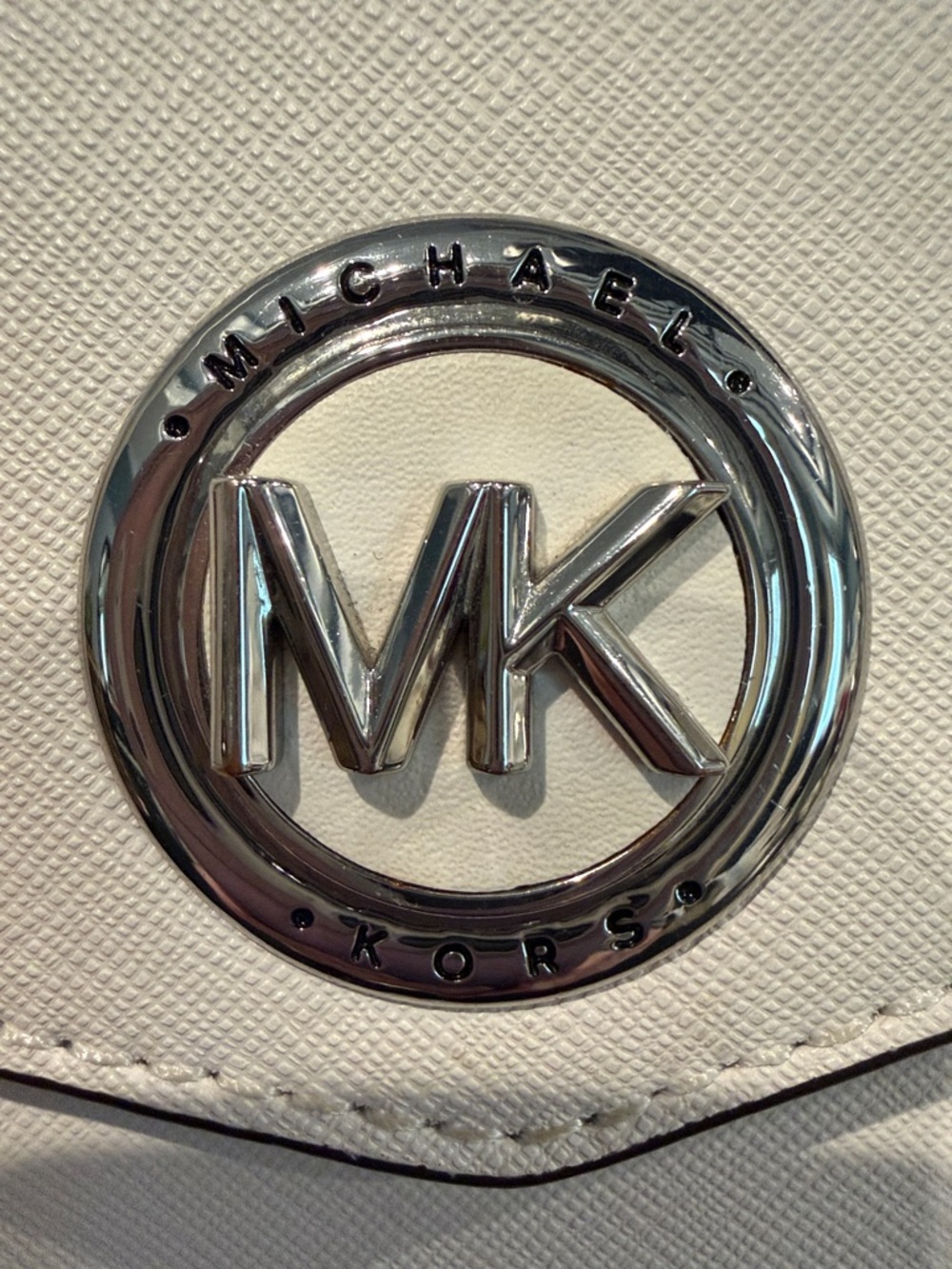 Michael Kors Carmen Medium White Saffiano Leather Satchel with Chain Strap - Picture 7 of 10